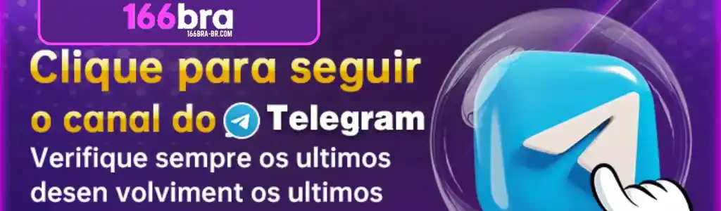 Promoções exclusivas do 166BRA cassino no canal oficial do Telegram